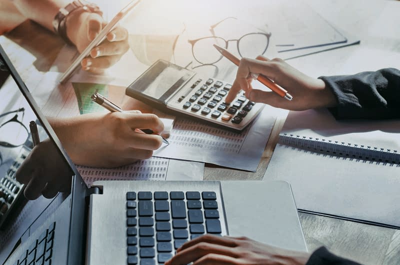 business teamwork with working new project. concept finance acco