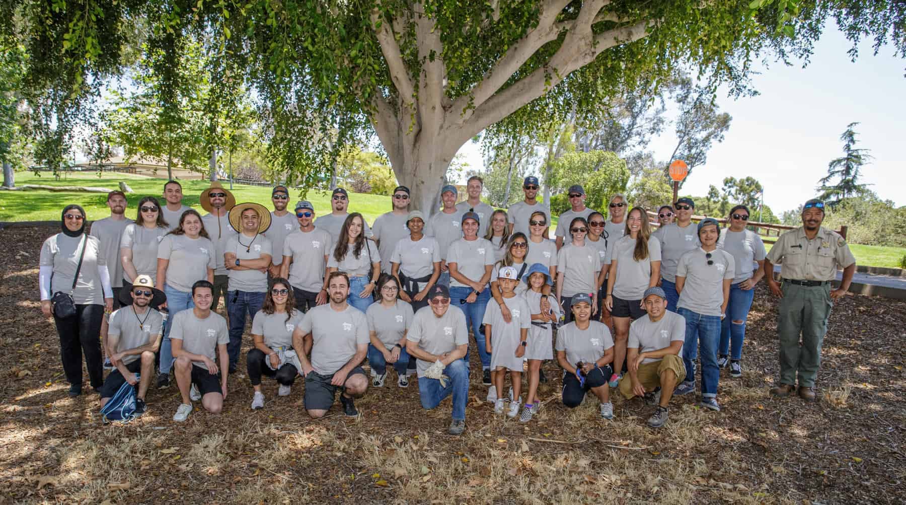 The California Aldrich teams volunteering for Aldrich Action Day, an annual day of service
