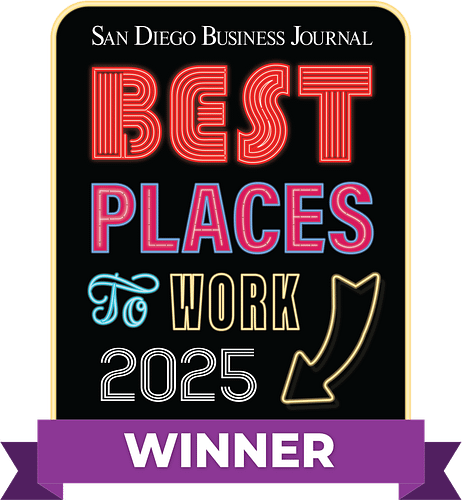 Aldrich's 2025 San Diego Business Journal Best Place to Work winning logo.
