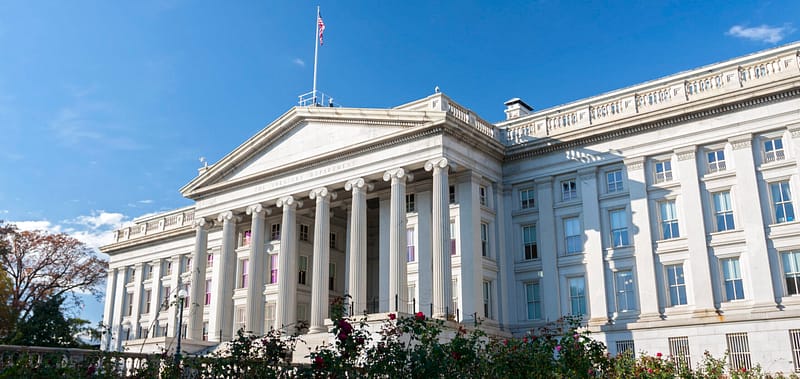 United States Department of Treasury Building in daylight