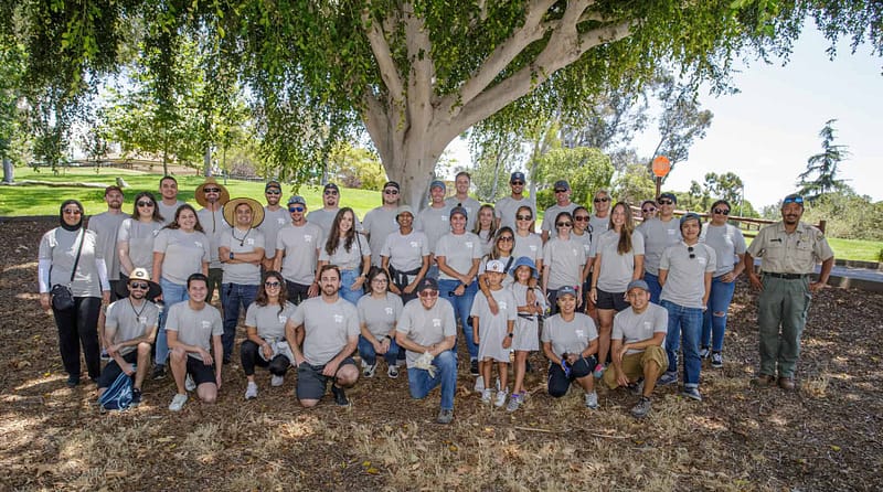 The California Aldrich teams volunteering for Aldrich Action Day, an annual day of service