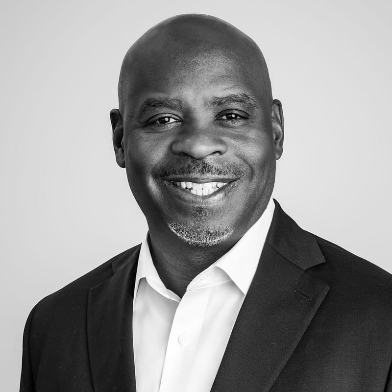 Dion Nero's headshot in black and white.