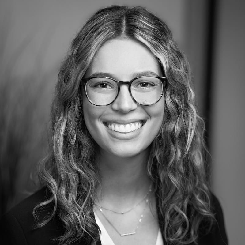 Grace Hornecker's headshot in black and white.